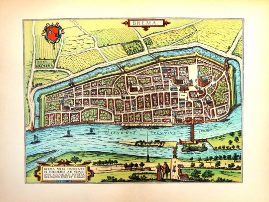 План карта Бремена 1570 р. копія 1938 р. Лейпциг Fv8.9 Недорого