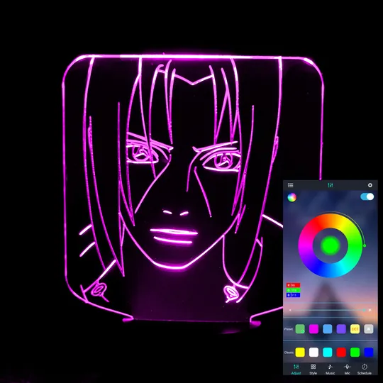 Акриловий світильник-нічник керування з телефона Учіха Ітачі 5 tty-n001611 Ціна