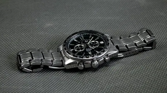 часы Casio Edifice Chronograph All Stainless Steel (нержавеющая сталь) 45mm, WR 100m model:EF-547D-1 Недорого