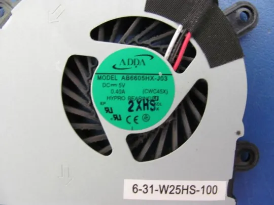 №53-17 Вентилятор (кулер, FAN) ADDA AB6605HX-J03 6-31-W25HS-100 для TERRA MOBILE 1529 1220252 W550EU  оригінал Характеристики