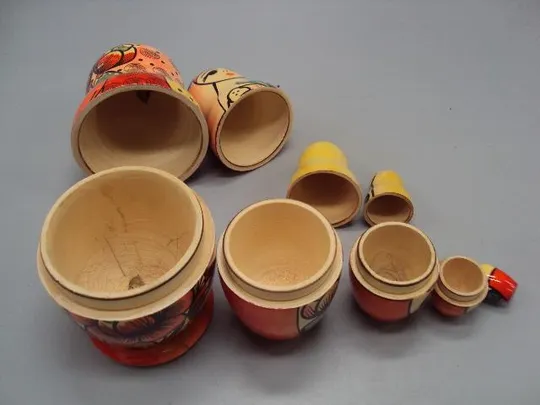 Матрешка дерево 5 кукольная роспись матрешки высота 3,9 см, 6 см, 9,4 см, 12,7 см, 16 см №11003 Продаж