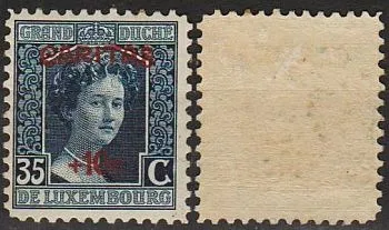фото, 1924 - Люксембург - Смерть герцогині - Надпечатка Mi.149 *