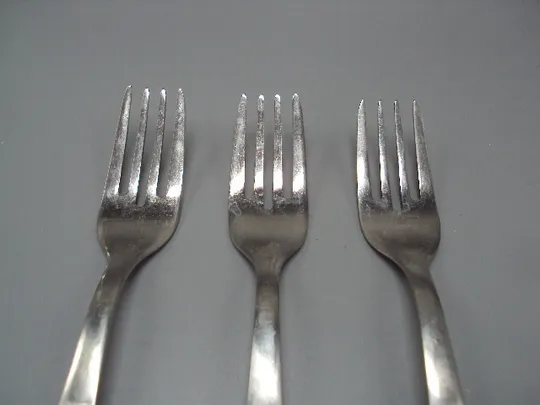 Столовые приборы вилки нерж ЗиШ узор цветы листья листочки нержавейка вилка 20 см лот 3 шт №18637в З аукціону