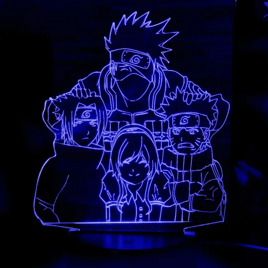 Акриловий світильник-нічник Какаши та Команда 7 синій tty-n001962 Ціна