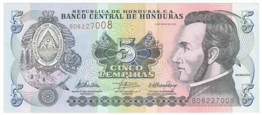 5 лемпір 2010 року UNC Гондурас Ціна