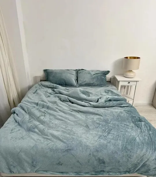 Постельное белье плюшевое полуторное Dushka Home 20840 160х215 см бирюзовое Де купити