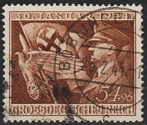 фото, 1944 - Рейх - 11 років правління Гітлера Mi.865 гаш 3,0 €