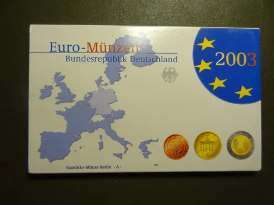 Комплект євромонет Німеччини 2003 A (повний комплект) UNC З аукціону