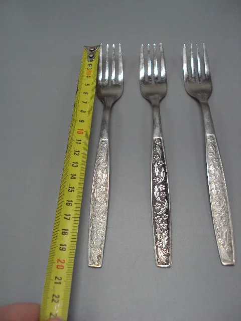 Купити Столовые приборы вилки нерж ЗиШ узор цветы листья листочки нержавейка вилка 20 см лот 3 шт №18637в