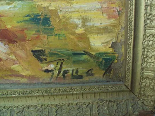 Картина в ажурной раме Осенний пейзаж осень художник Нейман холст, масло 94,3 х 111 см №112 З аукціону