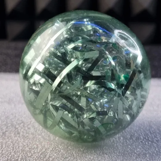 Купити Елочный шар из зелёного стекла с мишурой, ссср