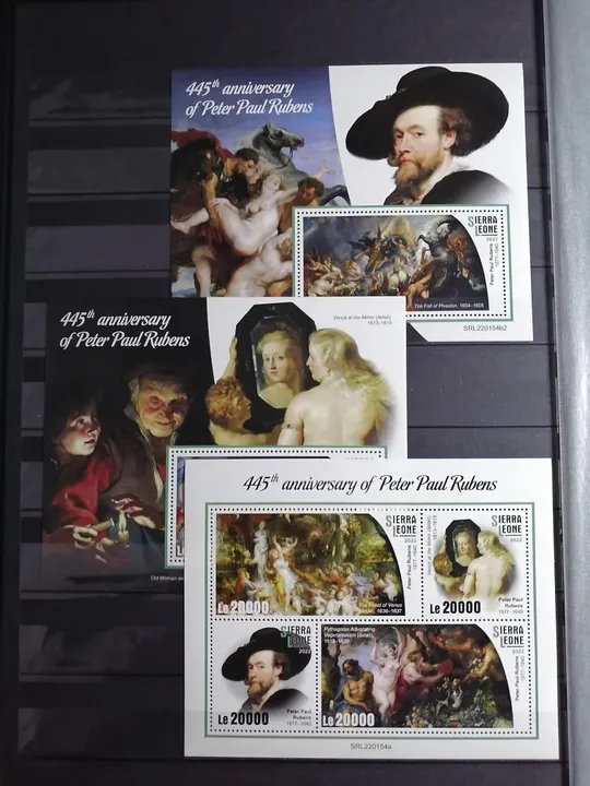 Сьерра Леоне -Живопись-Рубенс-2022.Чистый полный красивый комплект-2 Блока+ М/Лист. MNH. Ціна