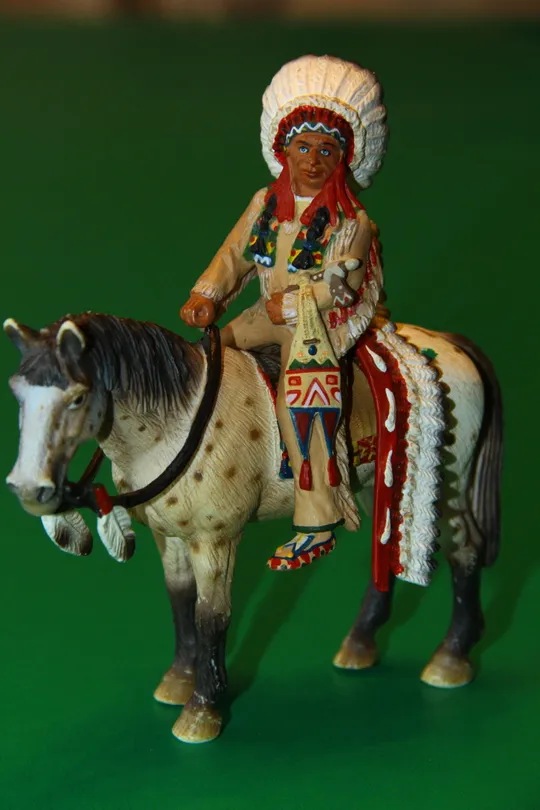 ІНДІАНЕЦЬ ВОЖДЬ СІУ на коні индеец SCHLEICH 90-100мм ФРГ ФРН Ціна