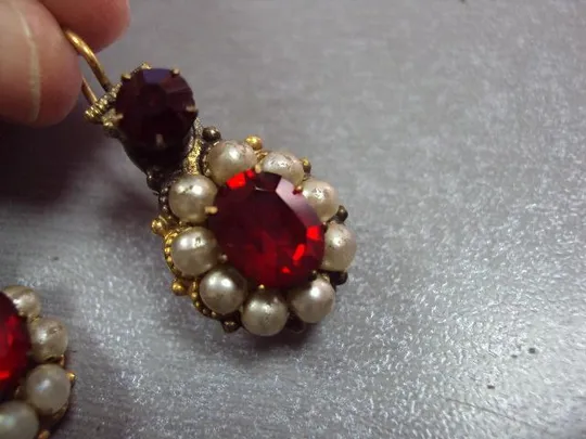 Бижутерия серьги позолота ссср клеймо 6ТЮ Ц4.90К №10499 Продаж