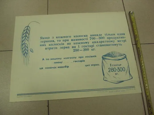 плакат нет утратам зерновых хмельницкий 1976 №9797 Ціна