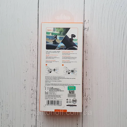 Купити Автотримач для телефону магнітний Hoco CA28 на торпедо скло (на присосці) Чорний