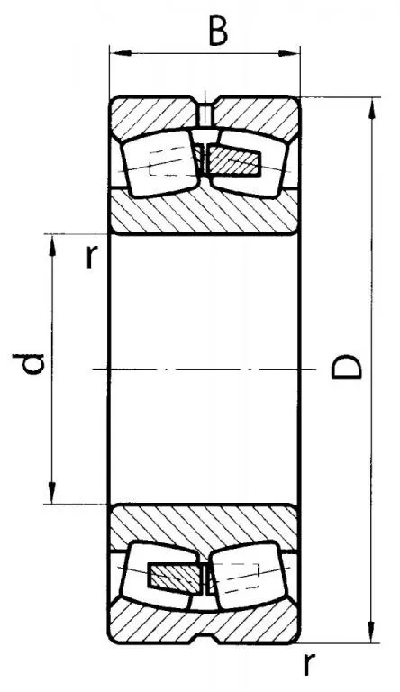 подшипник двухрядный роликовый cферический 23222 ZKL (аналог ГОСТ 3003222H) Продаж