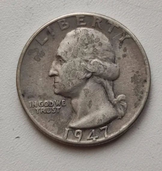 1947 год монета серебро 25 центов Quarter Д. Вашингтон основатель США, оригинал vk375 Ціна