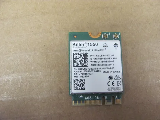 767-19 wi-fi модуль 9260NGW 028V8D для  Dell Alienware Area 51m R1 оригінал Ціна