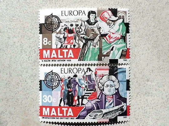 Серія поштових марок Мальта " Європа СЕРТ " 1982 рік ** Ціна