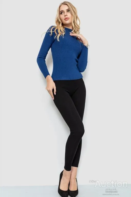 Купити Водолазка женская трикотажная, цвет синий, 204R035