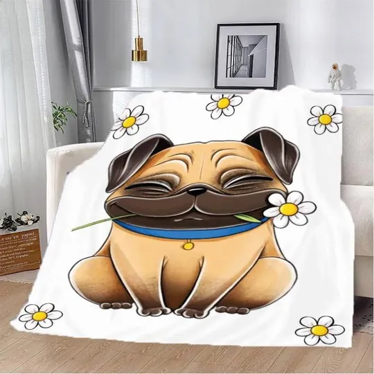 Плед 3D Нежный мопсик 2908_A 13289 160х200 см Ціна