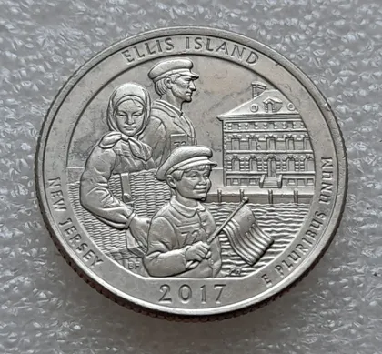 фото, (8102 ря) ¼ долара 2017 США (квотер, 25 центів) Національний монумент острова Елліс