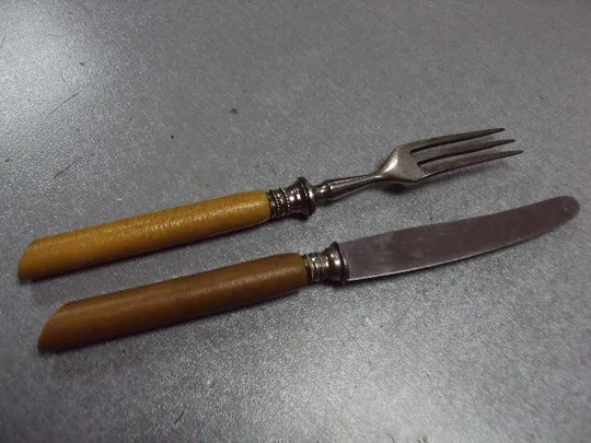 Столовые приборы десертный набор вилка и нож Solingen Rostfrei металл дерево длина 15 и 16 см №13270 Характеристики