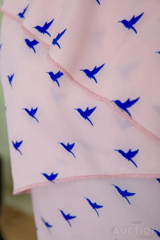 Блуза с длинным рукавом, персикового цвета в принт, 115R248-2 Де купити