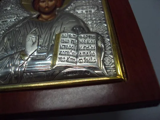 Икона спаситель Иисус Христос иконка серебро 925 проба Laminato Ag Theodora Италия 8,2х6,9 см №13489 З аукціону
