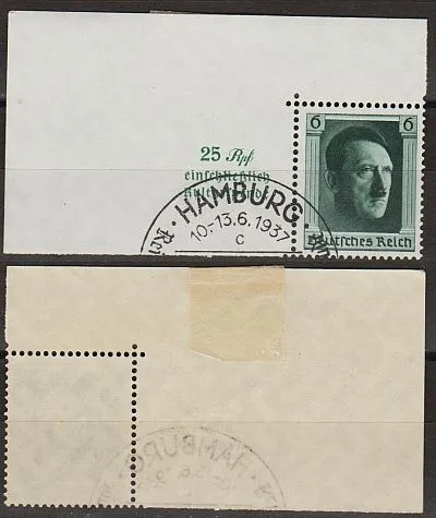 фото, 1937 - Рейх - 48-річчя Гітлера Mi.646 _Спец.погашення _Вирізка