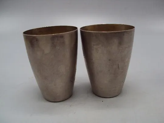 Рюмка стопка серебро 875 проба рюмки стопки вес 107,12 г высота 7,1см, диаметр 5,2см лот 2 шт №14301 Продаж