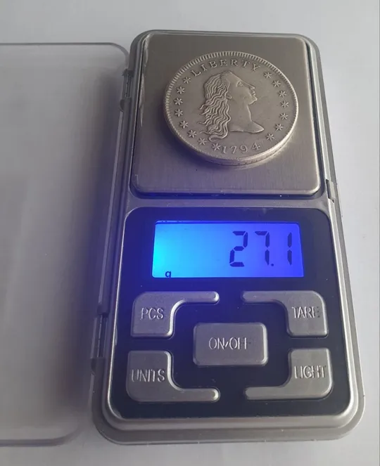 1 долар 1794 США, Розпущене волосся (можливо репліка обігового часу) Характеристики