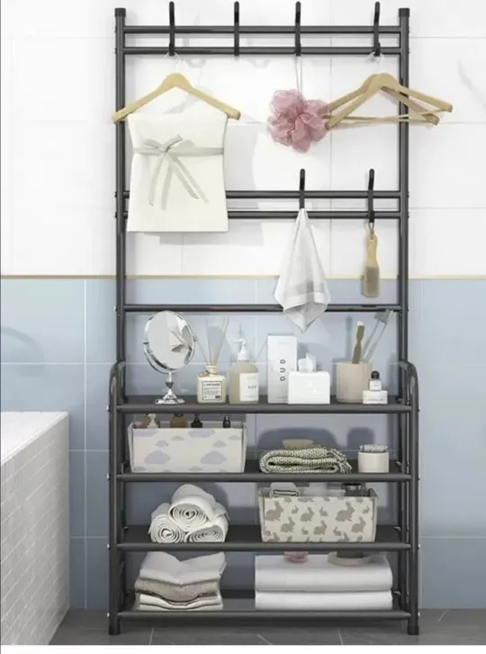 Универсальная вешалка для одежды New simple floor clothes rack size 60X29.5X151 см Черная Ціна