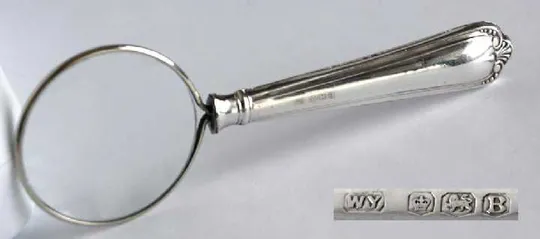Срібна лупа 925 проба Sheffield 1944 р Англія Характеристики