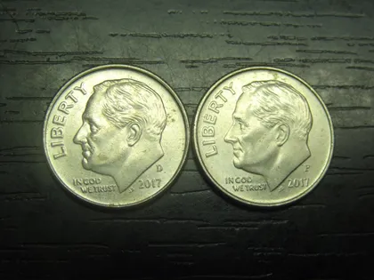 фото, 1 дайм 2017 США (два різновиди)