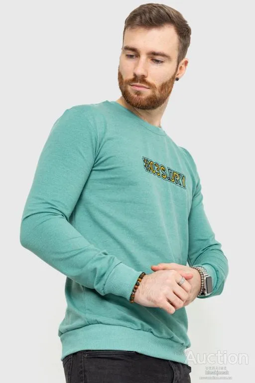 Свитшот мужской с принтом, цвет оливковый, 208R0206 З аукціону