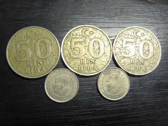 Купити 50000 лір Туреччина (порічниця) 5шт, всі різні