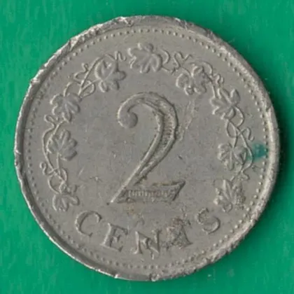 фото, 2 цента 1977 року Мальта [КВ]