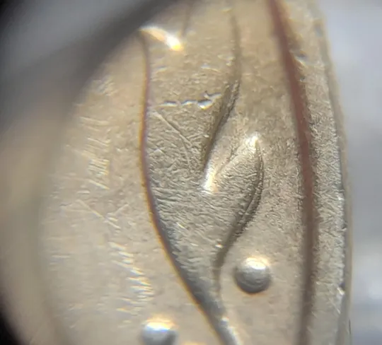 (6487) 50 копійок 2008 лишній метал на елементах зображення на реверсі (50 копеек 2008 брак) З аукціону