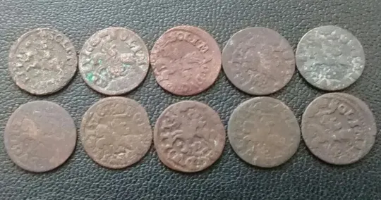 Купити (490) Соліди різні, герб Литви - 10 монет одним лотом (боратинка, солид, солід)