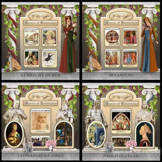 Соломоновы о-ва-Живопись-2017.Чистый полный красивый комплект-20 М/Листов.Yvert&amp;Tellier=380.00 Euro.MNH. Продаж