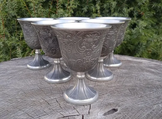 Олов`яні винні келихи бокали 6 шт 120 мл Handwerks Siegel Німеччина Ціна