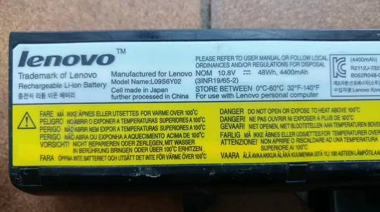 Купити Li-Ion Аккумулятор Lenovo Type FRU LO9S6Y02 48WH 4400MAh 10.8V к ноутбукам Lenovo Y470, G570, V560,