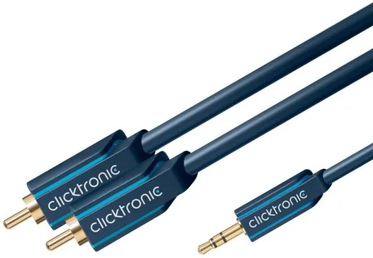 Кабель аудіо-адаптер Jack 3.5mm 3pin-RCAx2 M/M 10.0m ClickTronic (75.07.0471) Casual D=3.9+6.0mm 42 Продаж