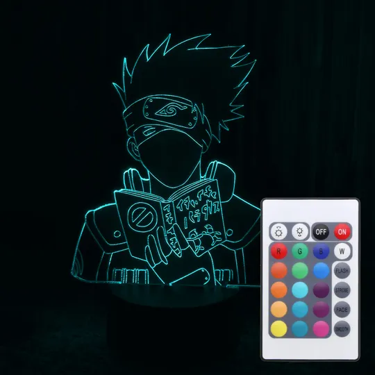 Акриловий світильник-нічник з пультом 16 кольорів Какаши Хатаке 2 tty-n000455 Ціна