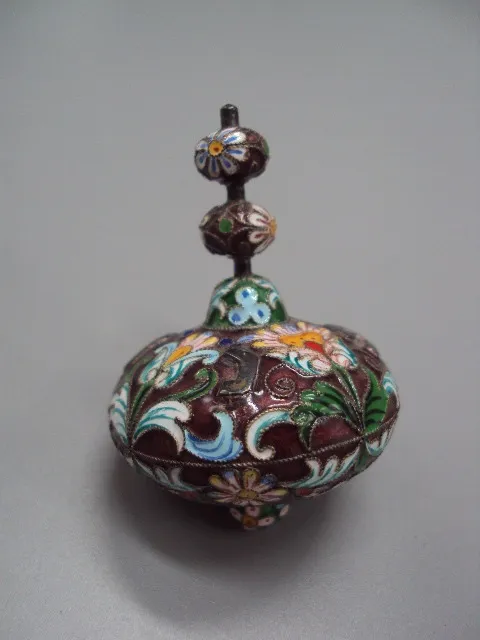 Фигура миниатюра статуэтка юла эмаль клуазоне с перегородками узор цветы клуазонне дзига №18642 Де купити