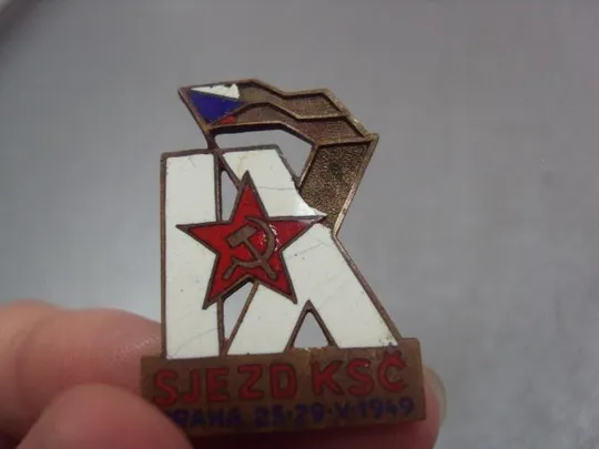 знак чсср делегат 9-й съезд кпч 1949 коммунистической партии чехословакии №410 З аукціону