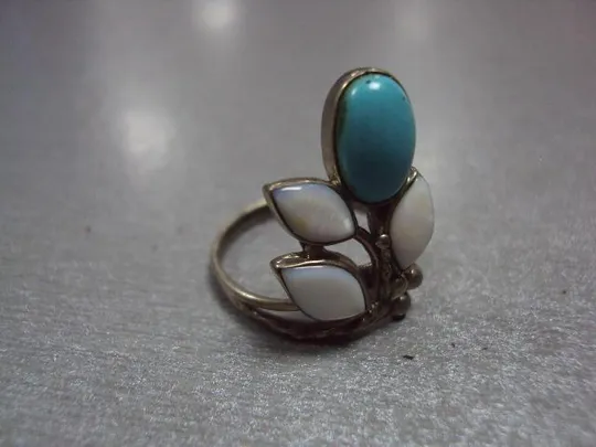 Бижутерия набор подвеска кулон и кольцо 17,5 размер листья мнц №11834 Де купити