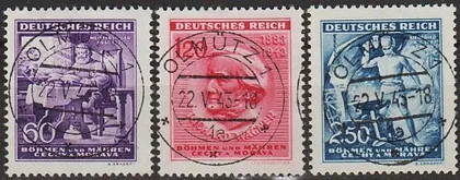 фото, 1943 - Рейх - Богемія - 130 років Вагнера Mi.128-130  _гаш _3,0 €